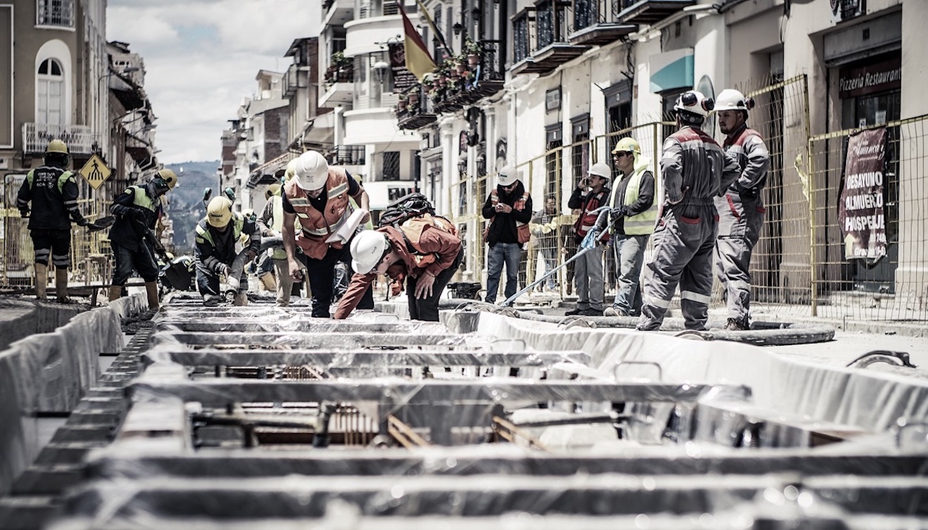 Lightrail Track Construction - Cuenca, Ecuador